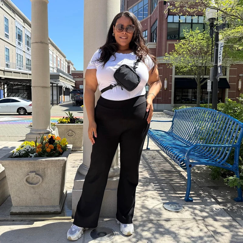 Kick Flare Jersey Trousers - Black