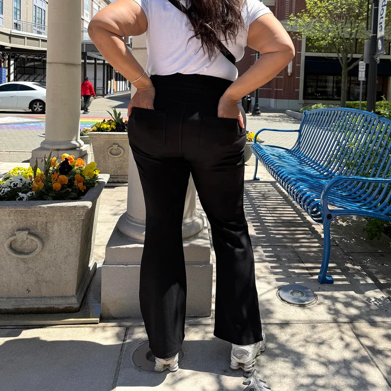 Kick Flare Jersey Trousers - Black
