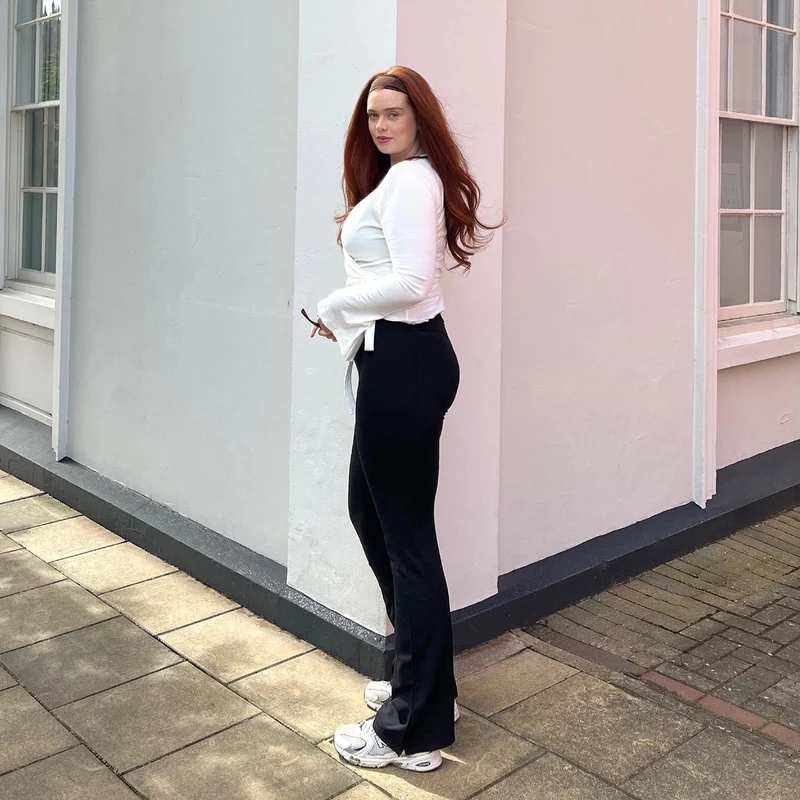 Kick Flare Jersey Trousers - Black