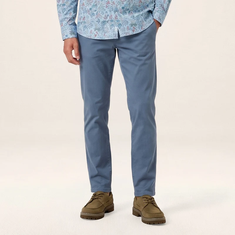 Pantalon coupe confort coton stretch bleu 702