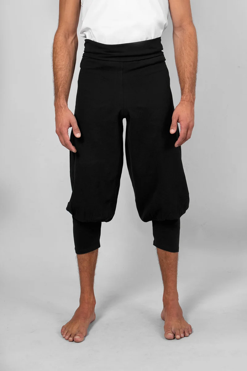 Sadhak Men's Yoga Shorts — Wide-Cut Yoga Shorts with Anti-Fall Bands for Inversions