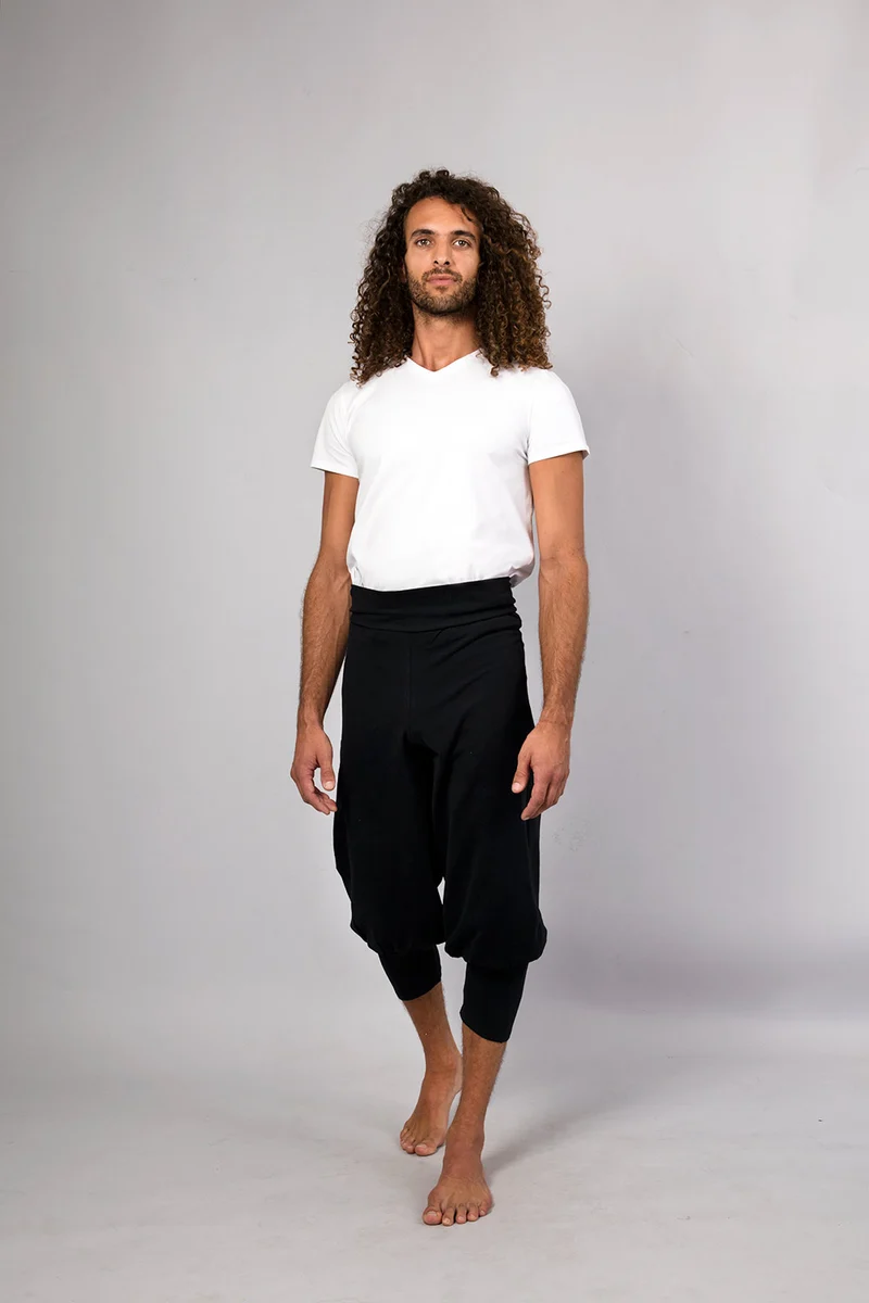 Sadhak Men's Yoga Shorts — Wide-Cut Yoga Shorts with Anti-Fall Bands for Inversions