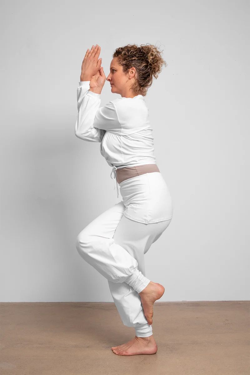 Talya Wrap Shirt — Mercerized Organic Cotton Multi-Tie Yoga Wrap with Long Sleeves