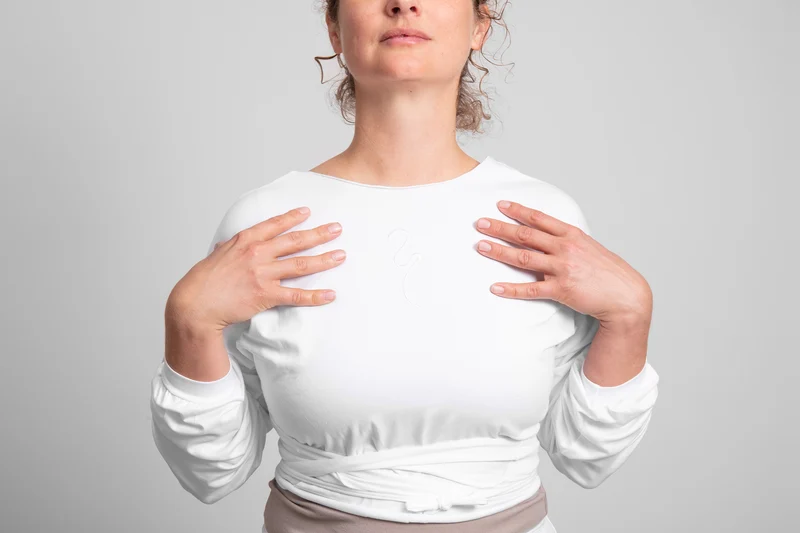 Talya Wrap Shirt — Mercerized Organic Cotton Multi-Tie Yoga Wrap with Long Sleeves