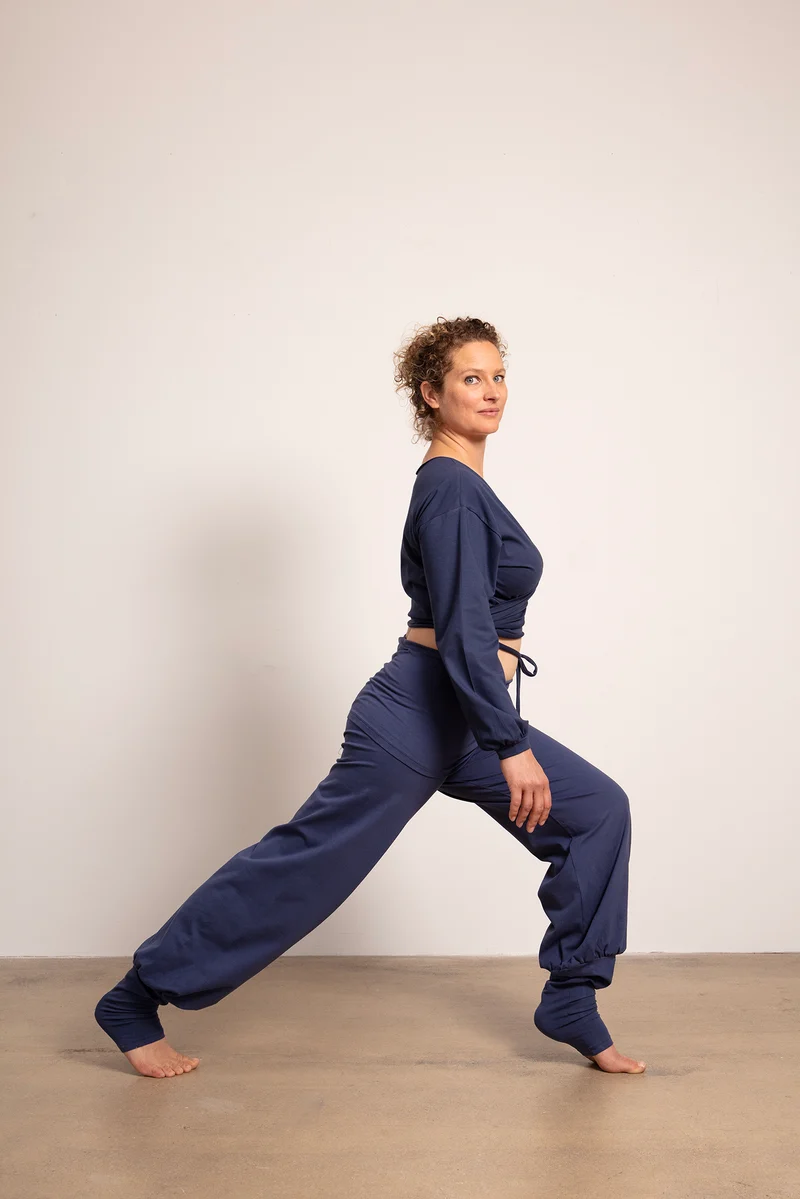 Talya Wrap Shirt — Mercerized Organic Cotton Multi-Tie Yoga Wrap with Long Sleeves