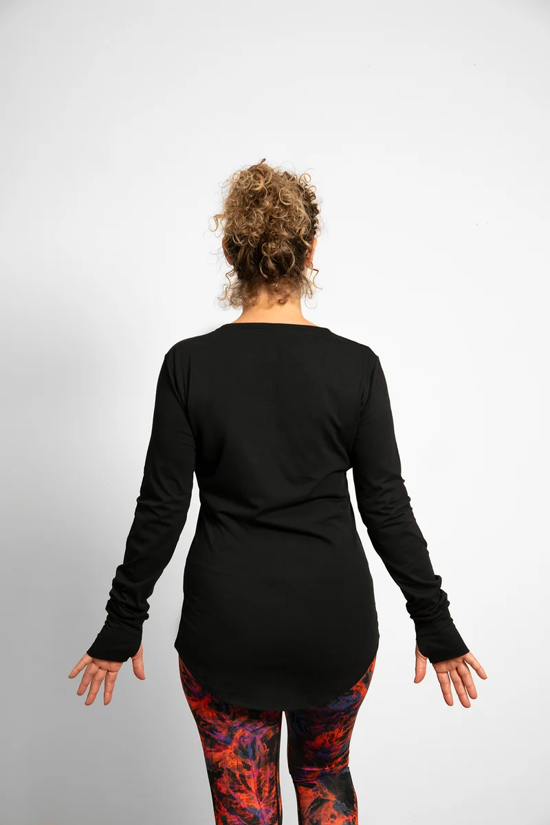 Lunara Longsleeve Shirt — Mercerized Organic Cotton Yoga Longsleeve with Thumb Loops