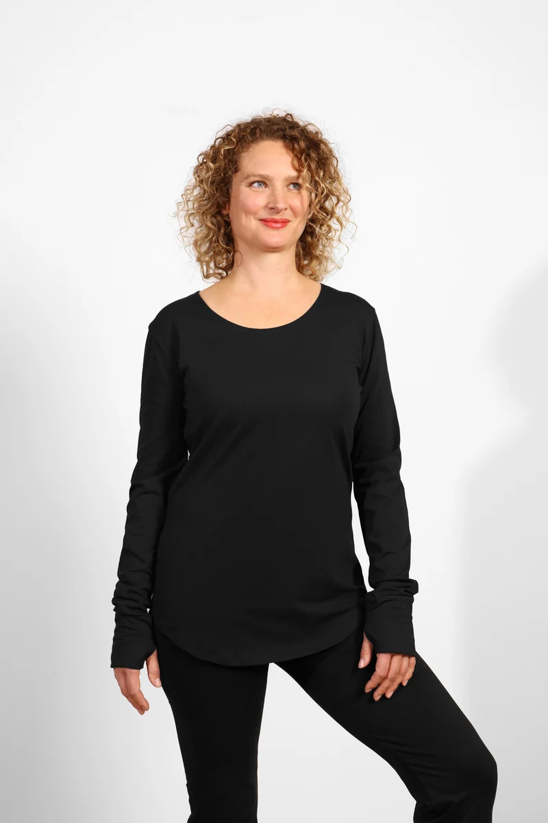 Lunara Longsleeve Shirt — Mercerized Organic Cotton Yoga Longsleeve with Thumb Loops