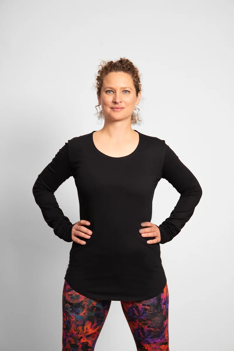 Lunara Longsleeve Shirt — Mercerized Organic Cotton Yoga Longsleeve with Thumb Loops