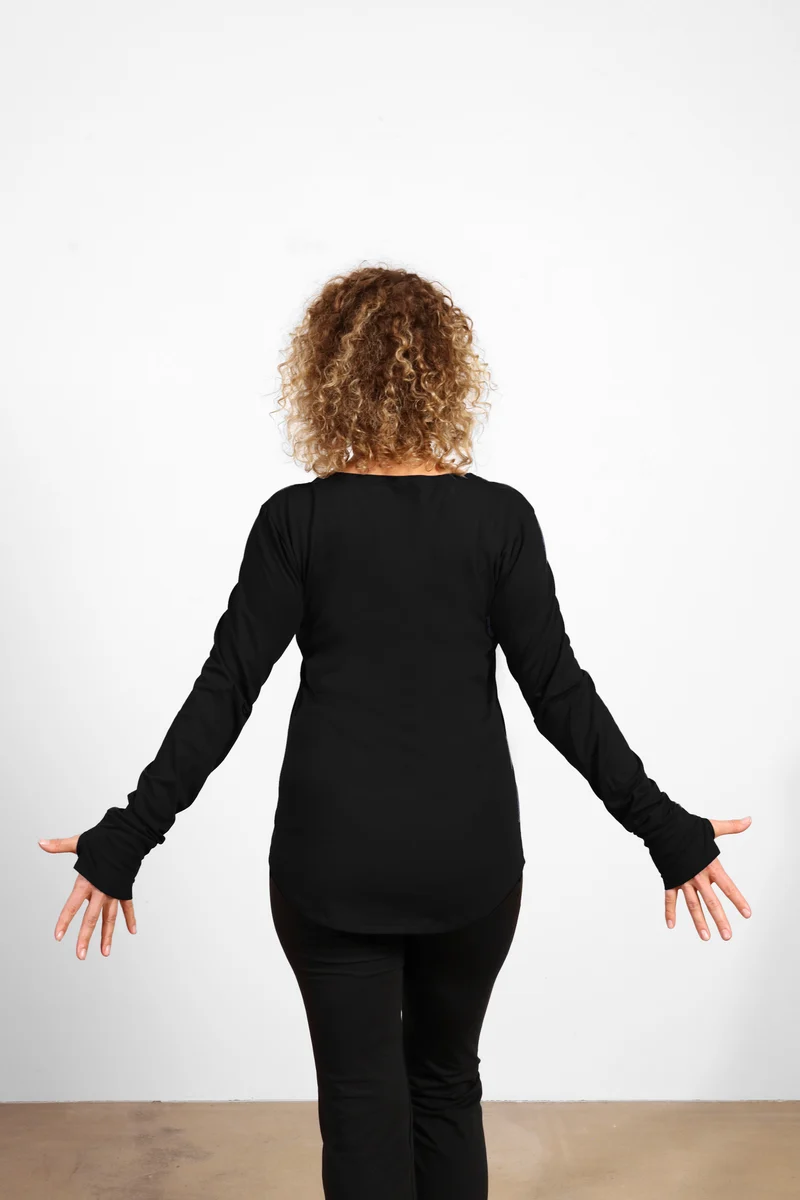 Lunara Longsleeve Shirt — Mercerized Organic Cotton Yoga Longsleeve with Thumb Loops