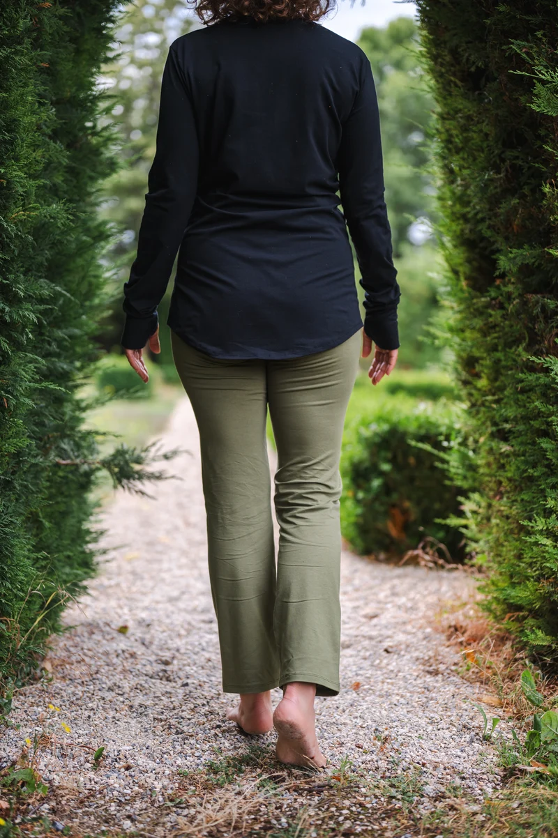 Ankaa Pants — Straight-Leg Mercerized Organic Cotton Yoga Pants