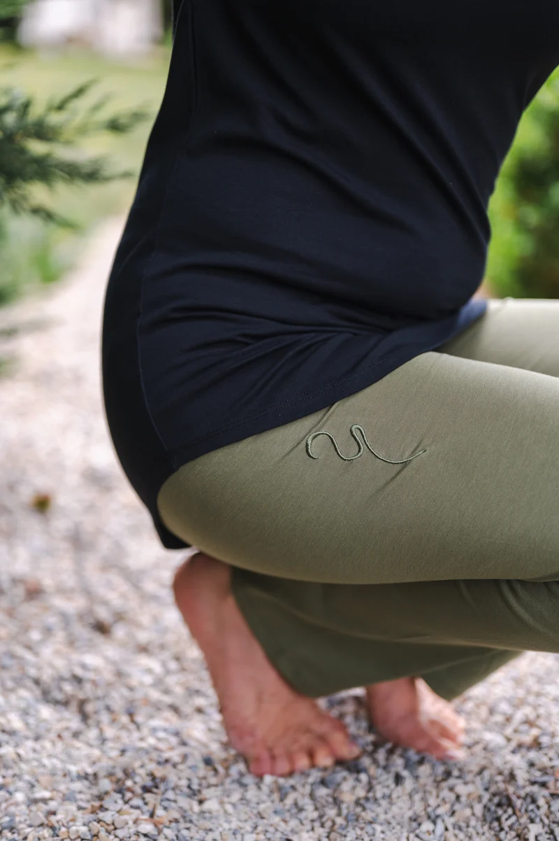 Ankaa Pants — Straight-Leg Mercerized Organic Cotton Yoga Pants