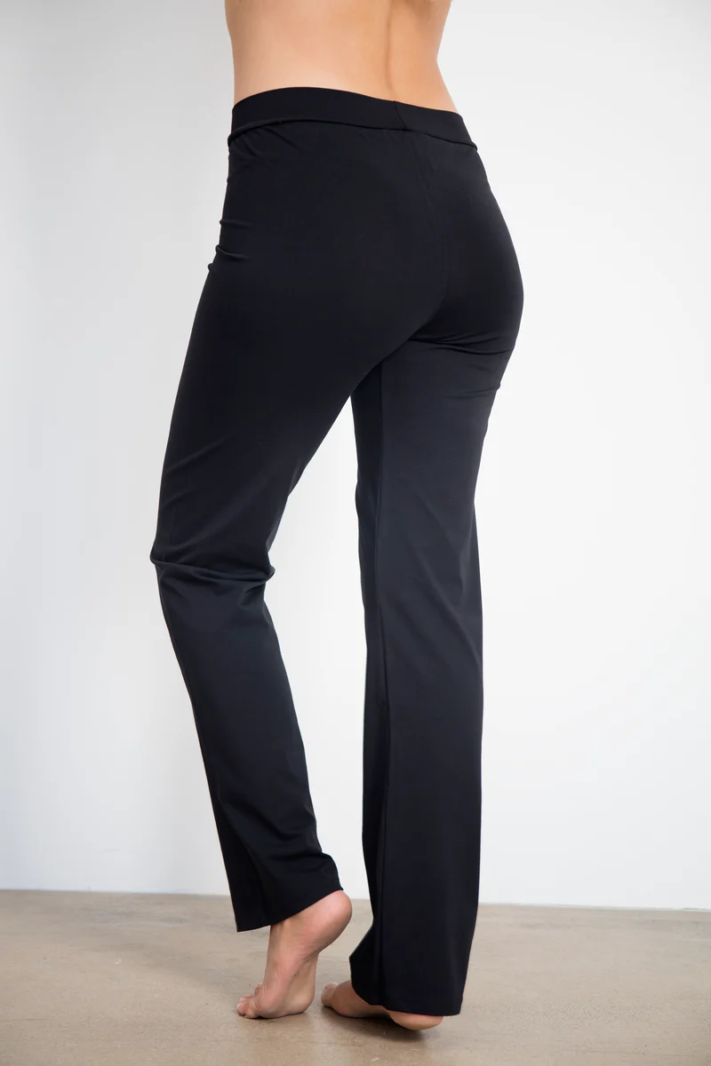 Ankaa Pants — Straight-Leg Mercerized Organic Cotton Yoga Pants
