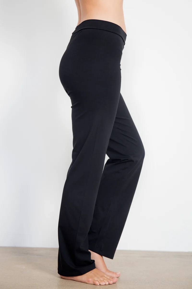 Ankaa Pants — Straight-Leg Mercerized Organic Cotton Yoga Pants