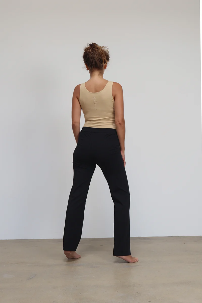 Ankaa Pants — Straight-Leg Mercerized Organic Cotton Yoga Pants