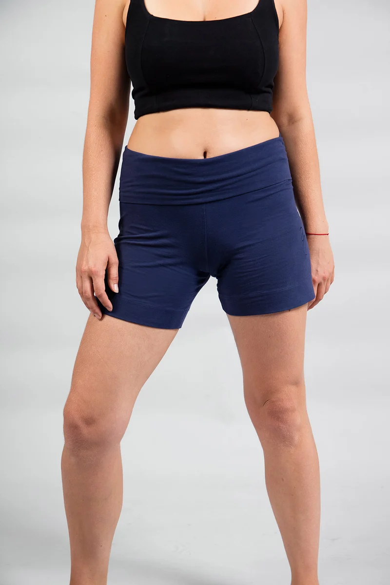 Sohang Yoga Short — Organic Cotton Yoga Short with Foldable Waistband