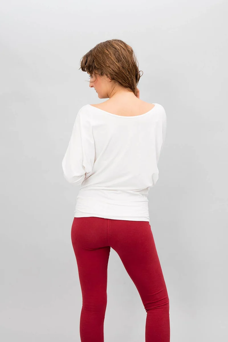 Siri Yoga Pullover — Organic Cotton Batwing Yoga Top with 3/4 Sleeves