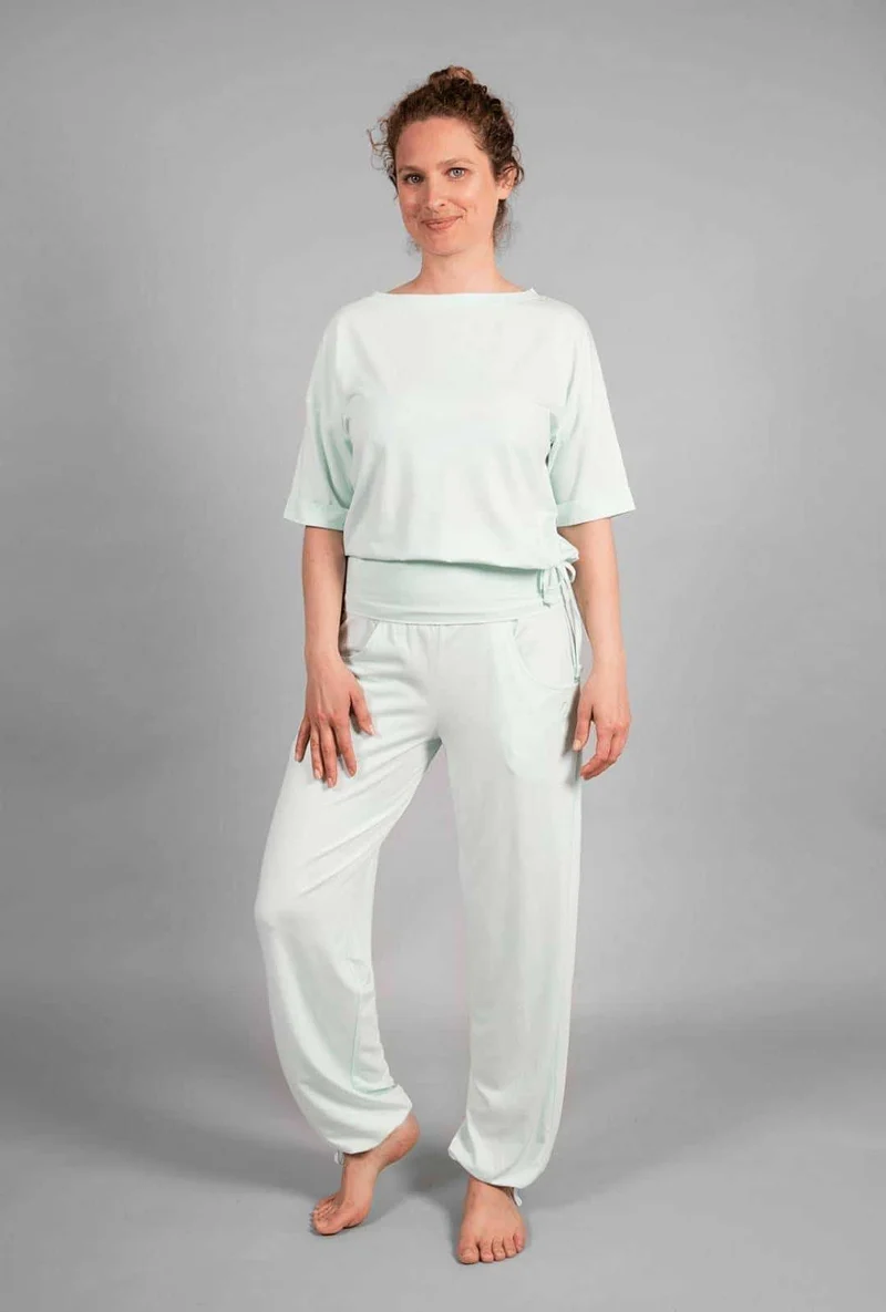 Lilii Loose Fit Pants — Bamboo & Organic Cotton Yoga Pants with Extra-Long Double Waistband