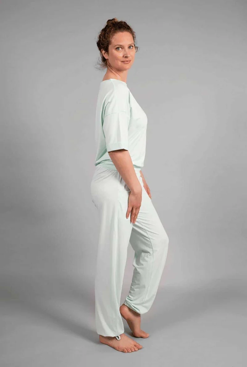 Lilii Loose Fit Pants — Bamboo & Organic Cotton Yoga Pants with Extra-Long Double Waistband