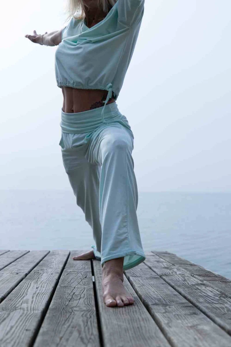 Lilii Loose Fit Pants — Bamboo & Organic Cotton Yoga Pants with Extra-Long Double Waistband