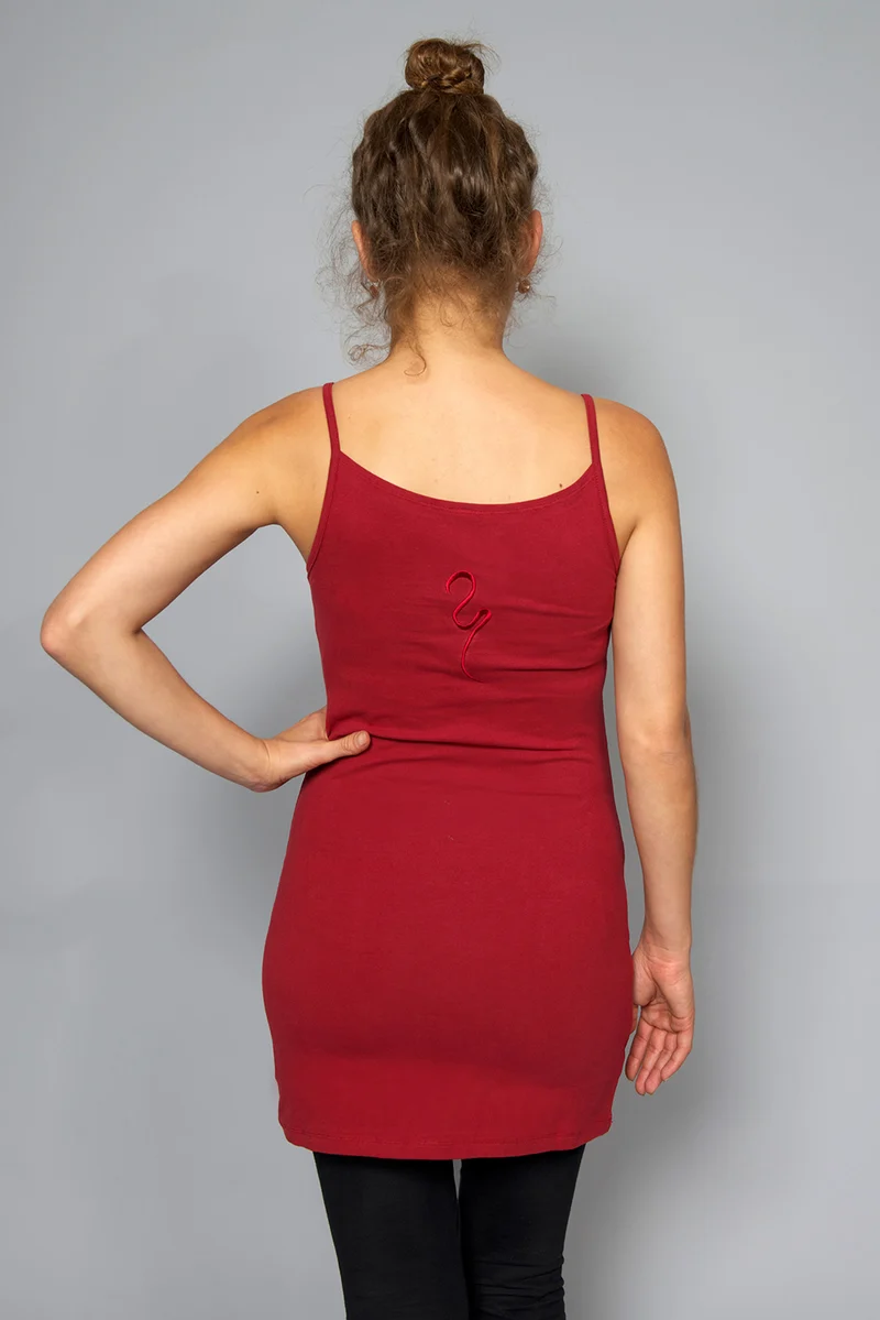 Amrit Long Tank Top — Organic Cotton Longline Yoga Tank with Thin Straps