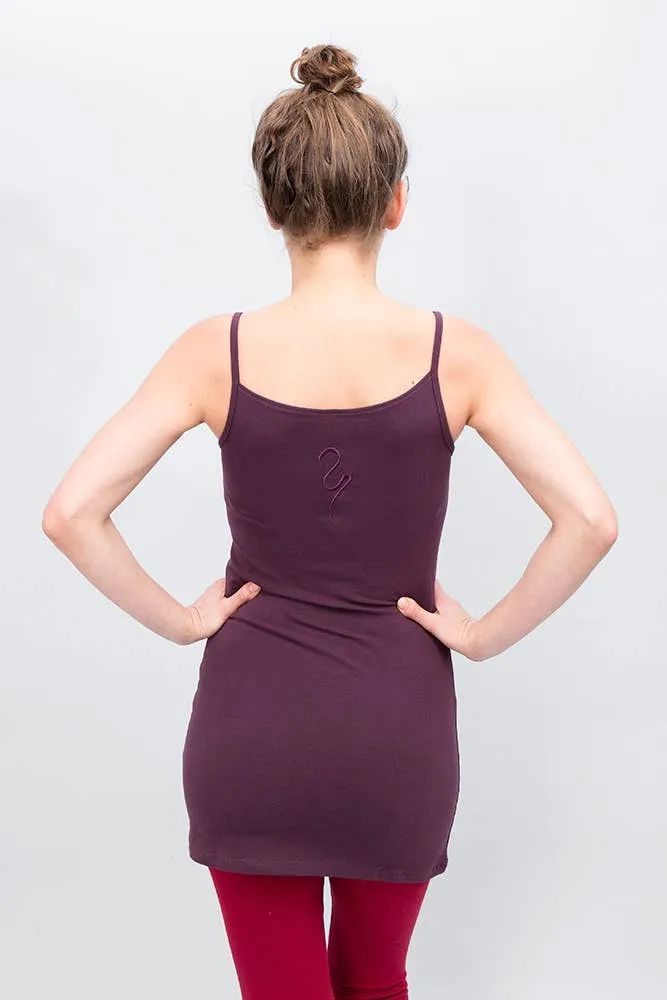 Amrit Long Tank Top — Organic Cotton Longline Yoga Tank with Thin Straps