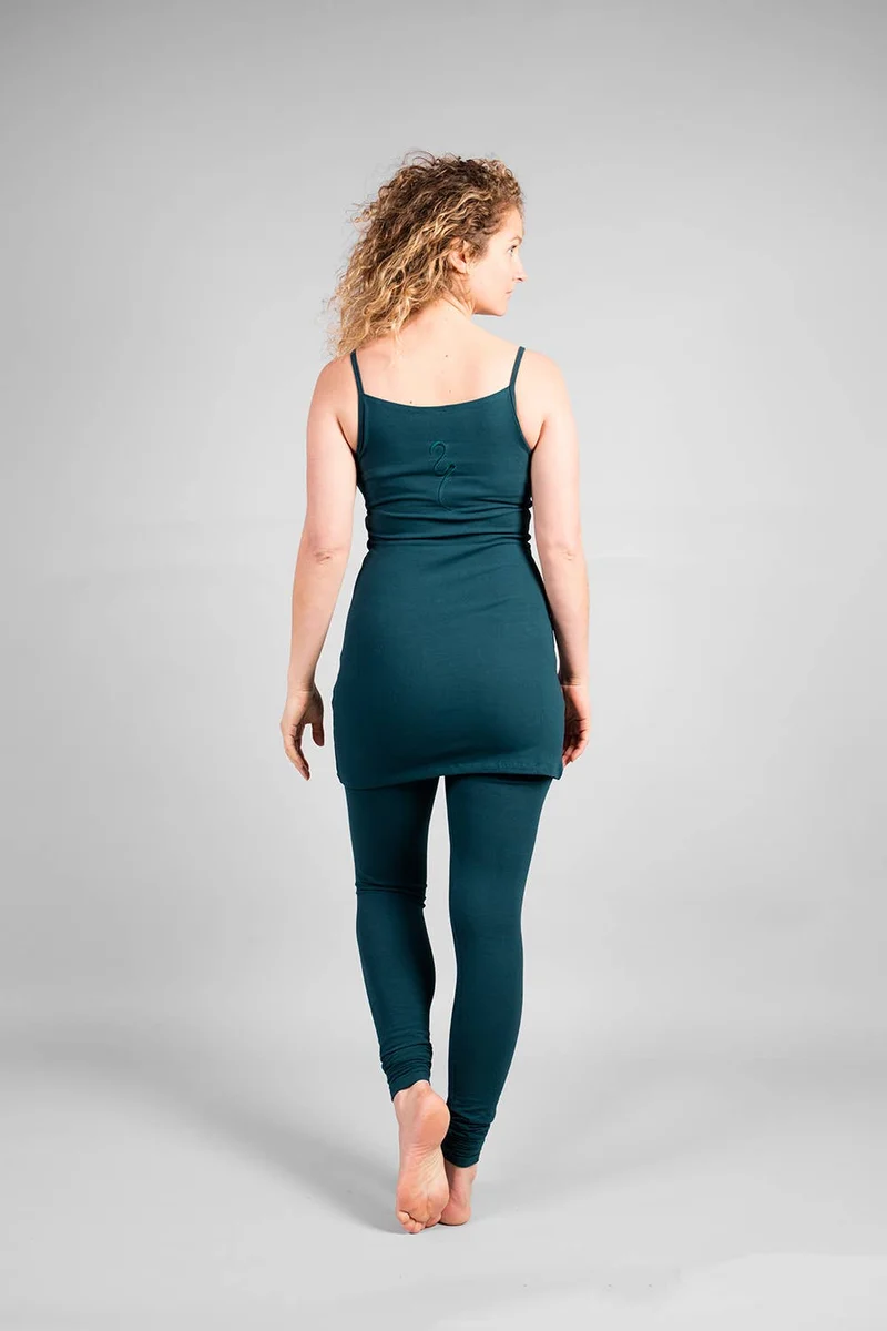 Amrit Long Tank Top — Organic Cotton Longline Yoga Tank with Thin Straps