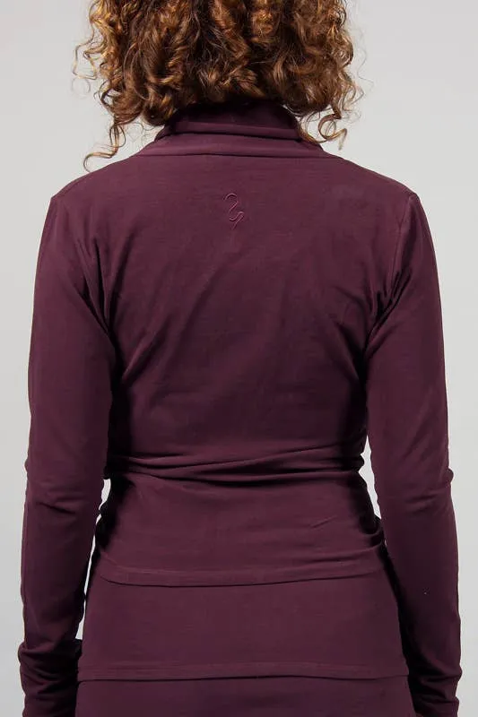 Amba Wrap Shirt — Organic Cotton Yoga Wrap Jacket, Tied at Front or Worn Open
