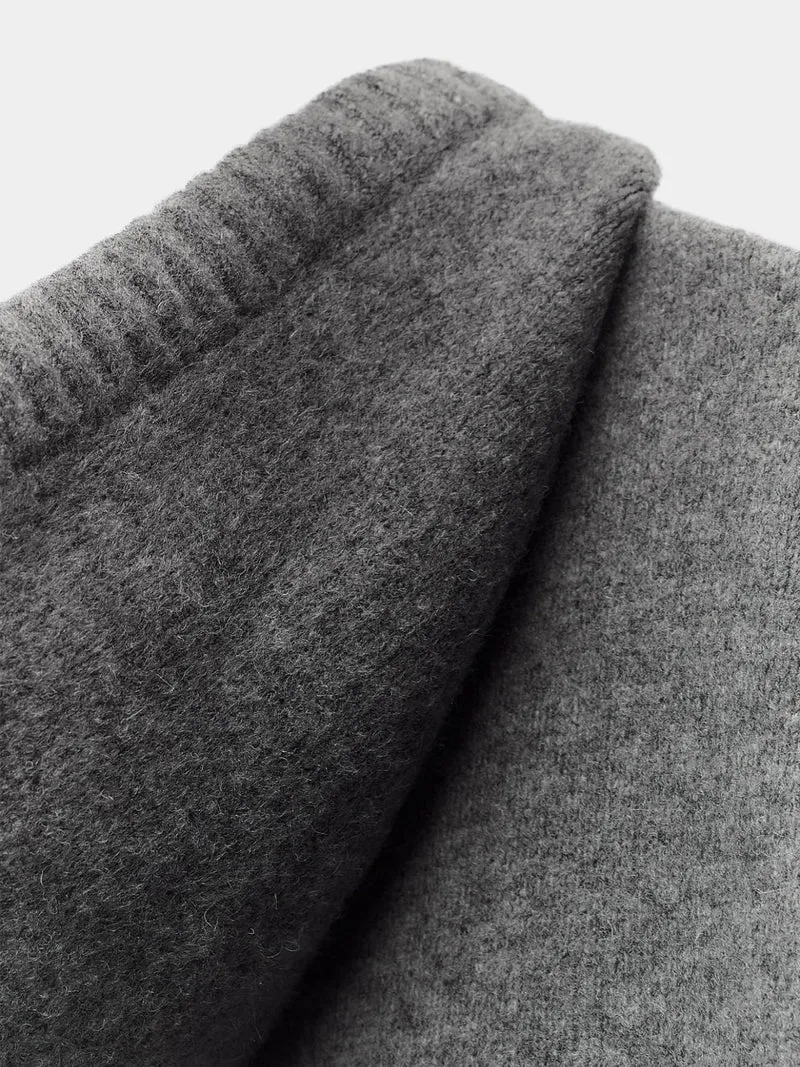 Oversized hooded knit pullover
