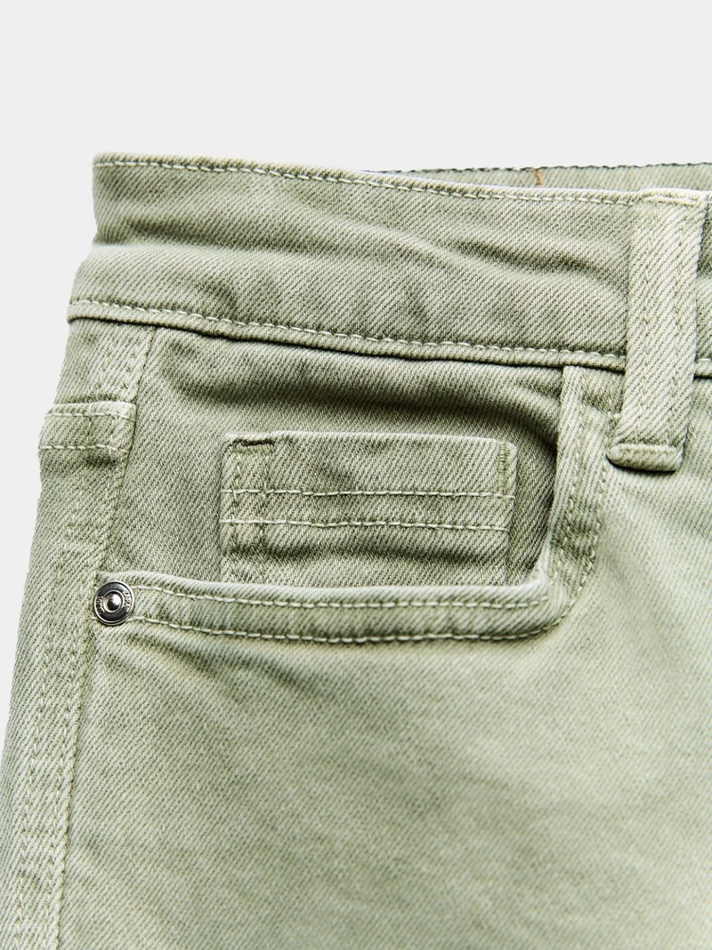 Green Mid Rise Flared Jeans