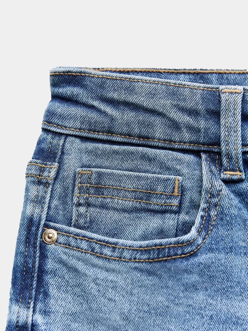 Green Mid Rise Flared Jeans