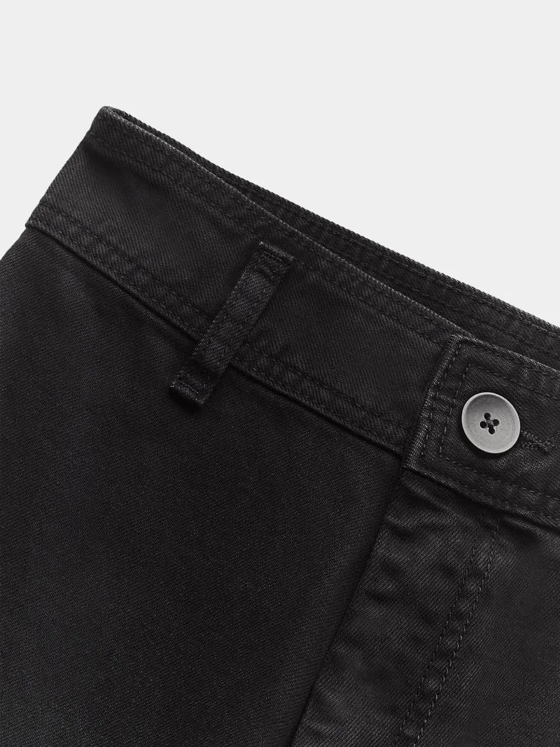 Black high-waist jeans with a wide legs