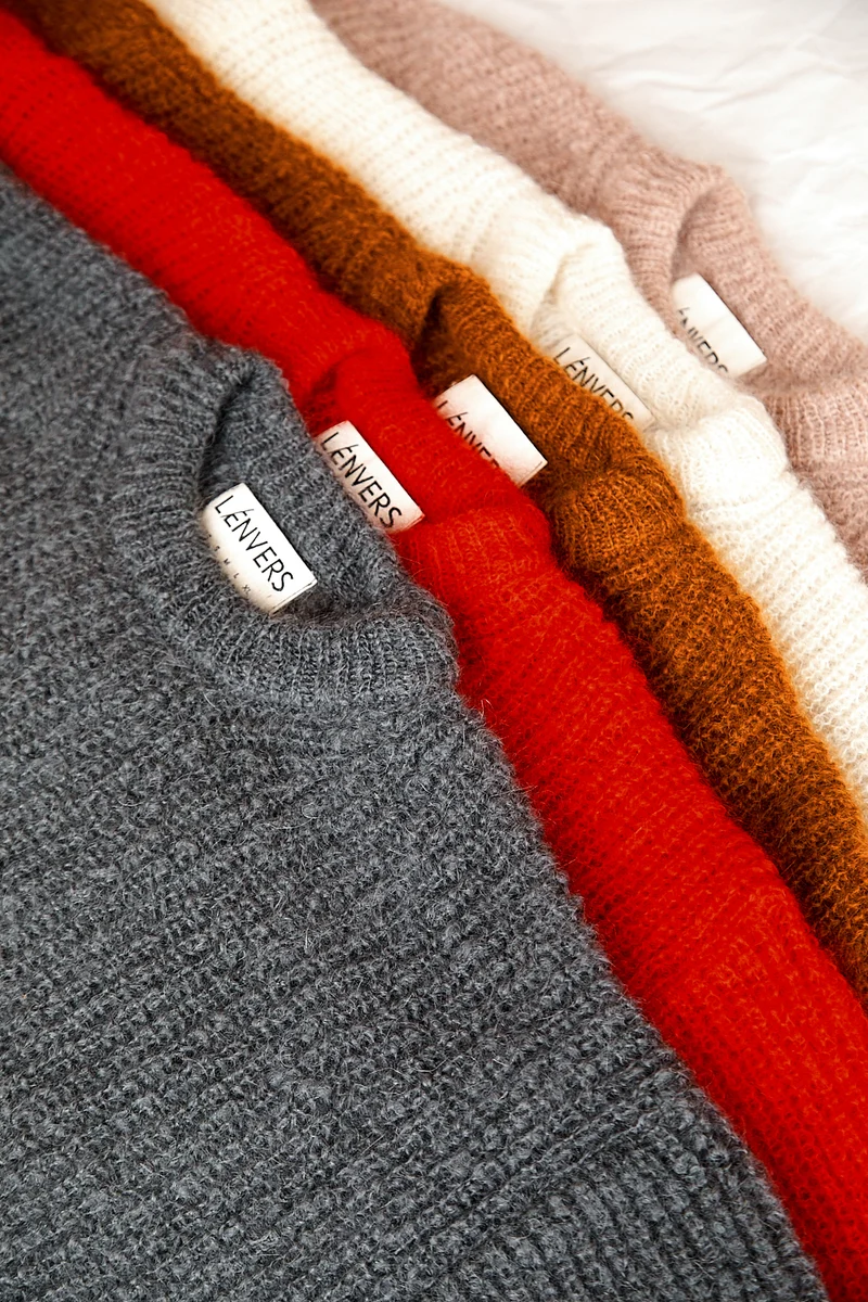 LUCIE Batwing Sweater in Mohair Wool - Ash Grey