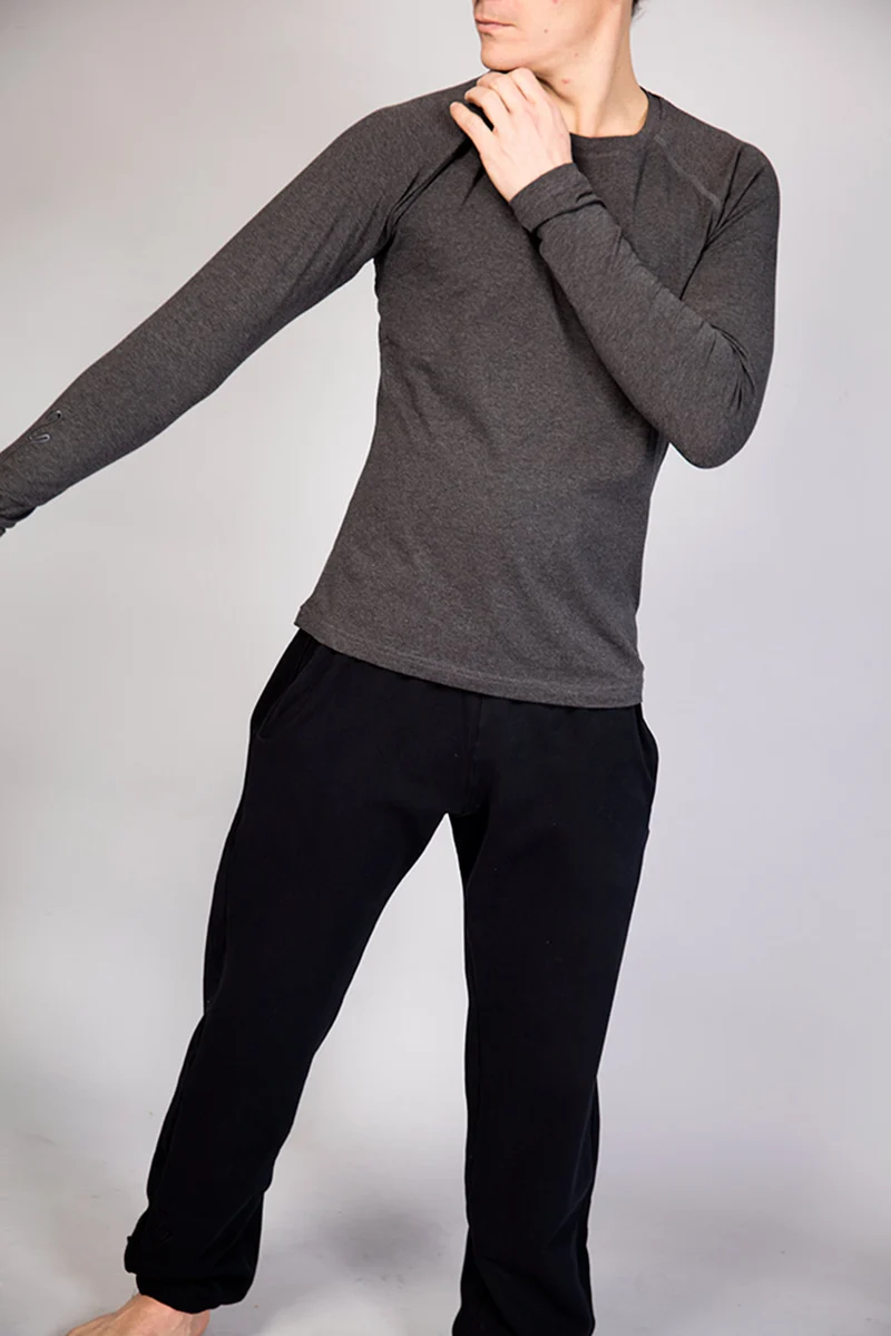 Bencha Men's Long-Sleeve T-shirt — Lightweight 100% Organic Cotton with Close Fit