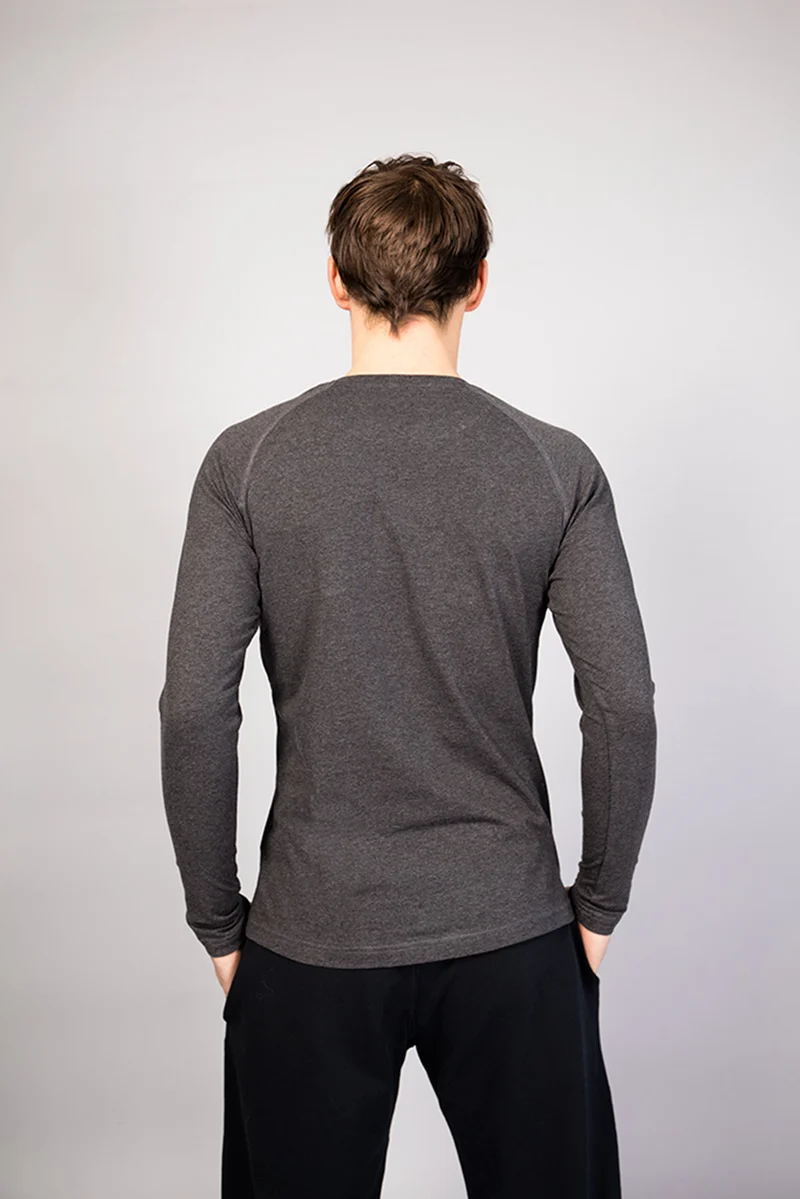 Bencha Men's Long-Sleeve T-shirt — Lightweight 100% Organic Cotton with Close Fit