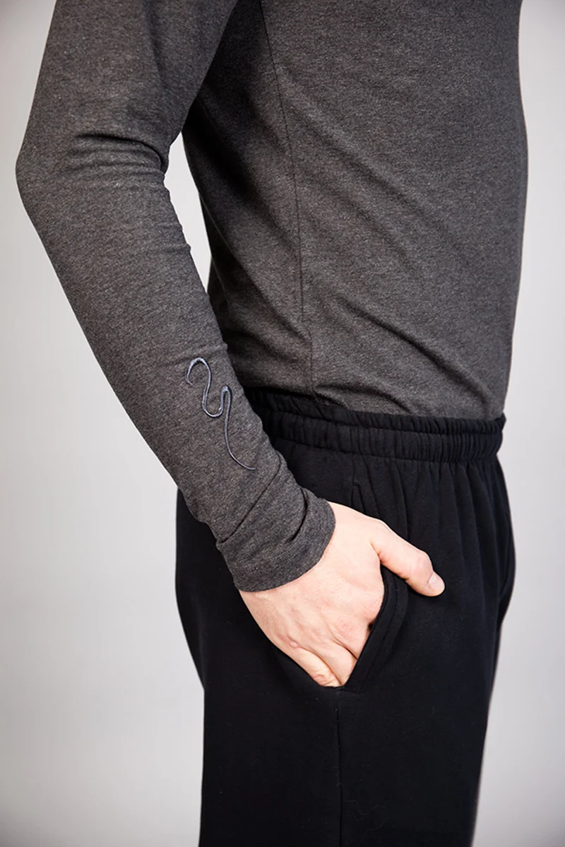 Bencha Men's Long-Sleeve T-shirt — Lightweight 100% Organic Cotton with Close Fit