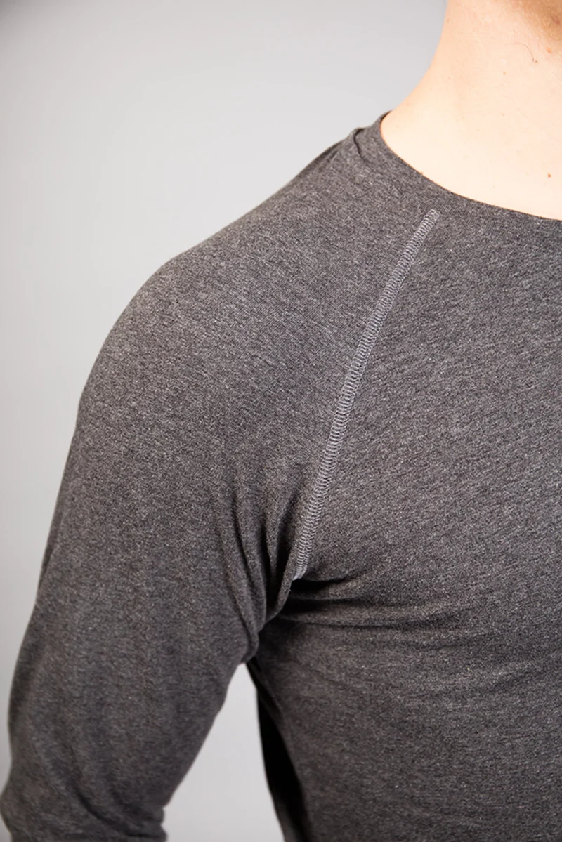 Bencha Men's Long-Sleeve T-shirt — Lightweight 100% Organic Cotton with Close Fit