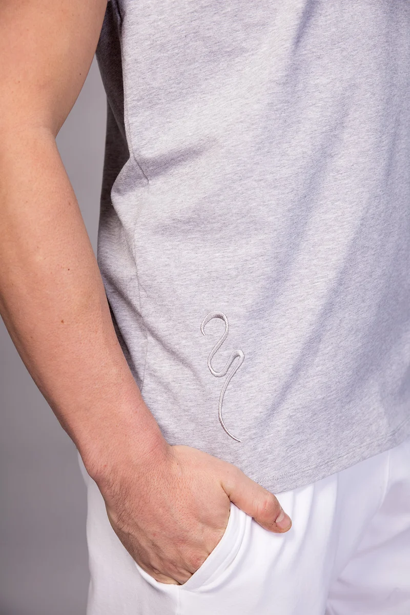 Bencha yoga T-shirt round neck - Perle Grey S & M
