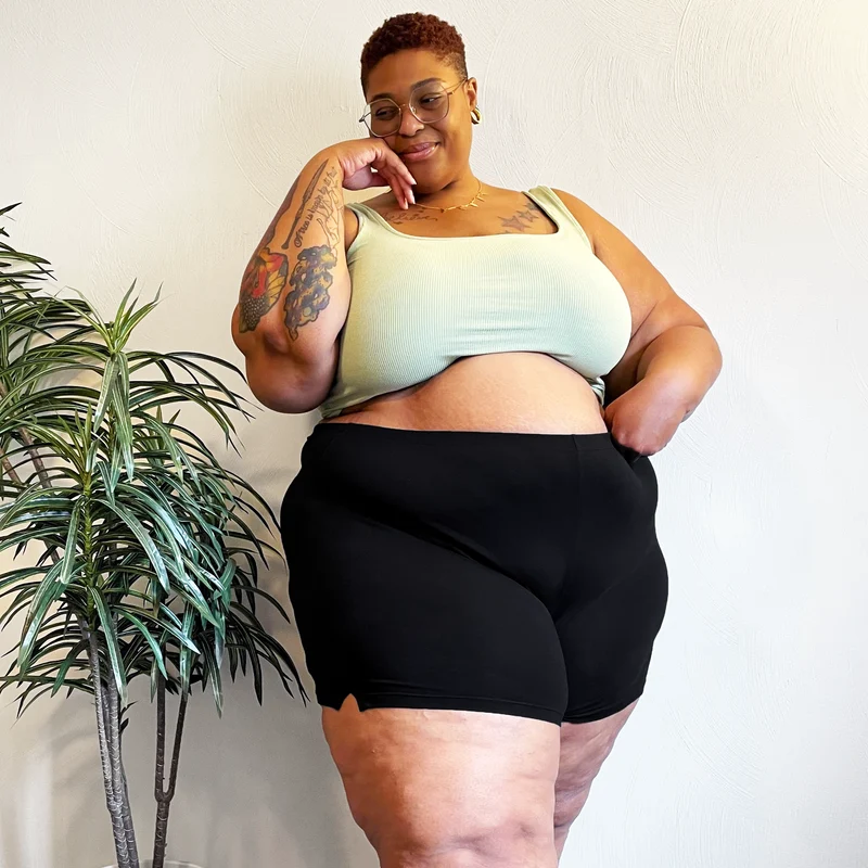 Organic Cotton Femme Boxer Shorts - Black
