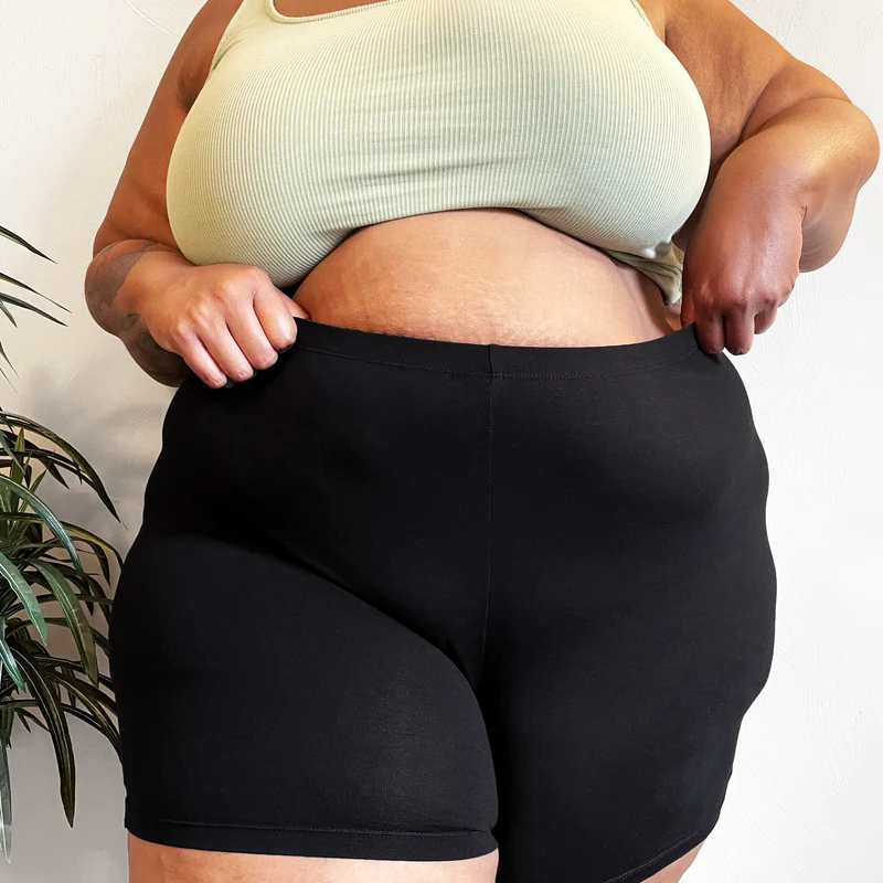 Organic Cotton Femme Boxer Shorts - Black