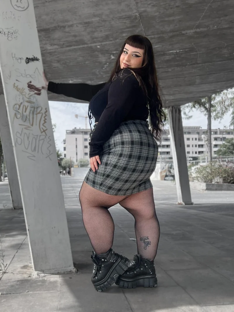 Plaid Mini Skirt - Black & Grey