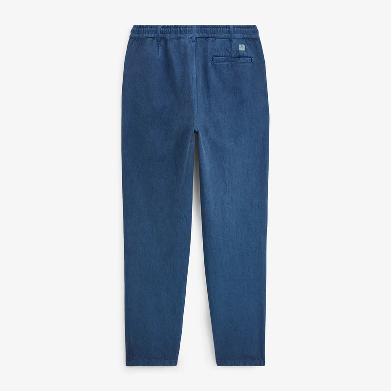 Pantalon coton twill texturé taille élastiquée bleu 549 SBPLAY