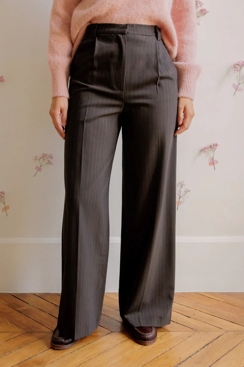 Pantalon Lucy - rayé chocolat