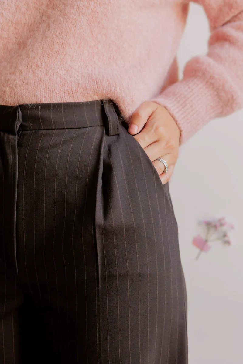 Pantalon Lucy - rayé chocolat