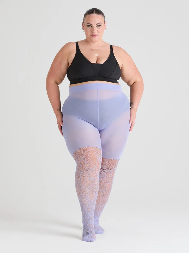 Thighs the Limit Fishnets - Timewarp - Periwinkle