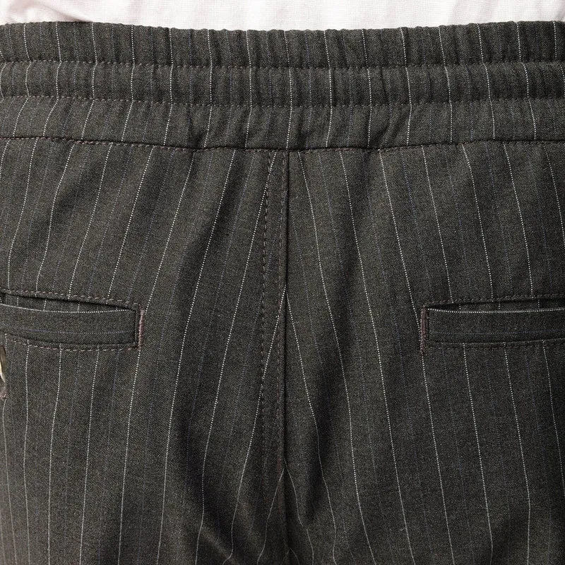 Pantalon à rayures gris anthracite coupe large