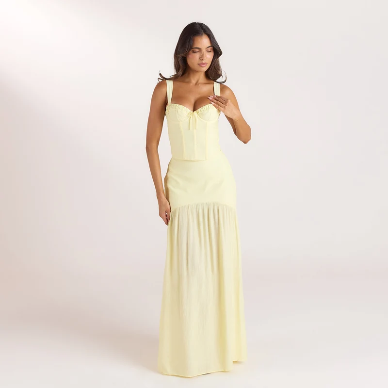Jupe Maxi Transparente - Jaune Citron