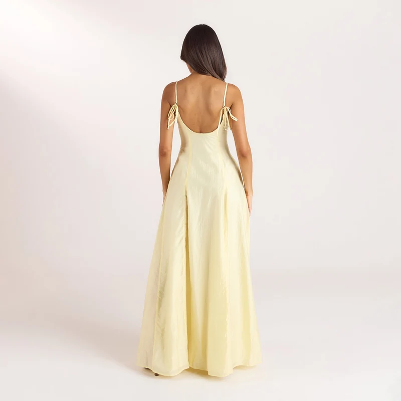 Robe Maxi Brodée - Jaune Citron