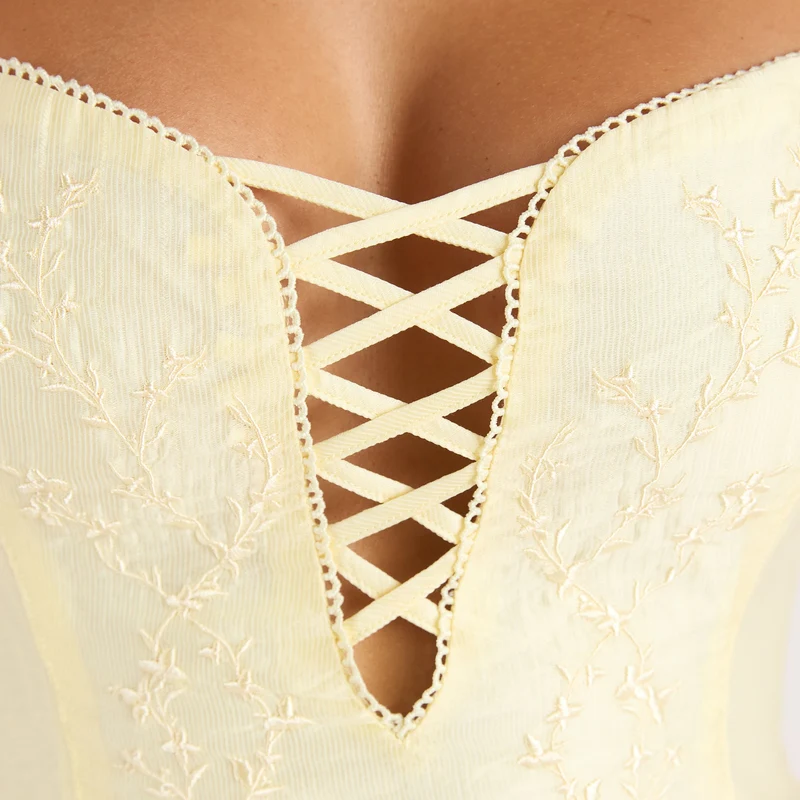 Robe Maxi Brodée - Jaune Citron