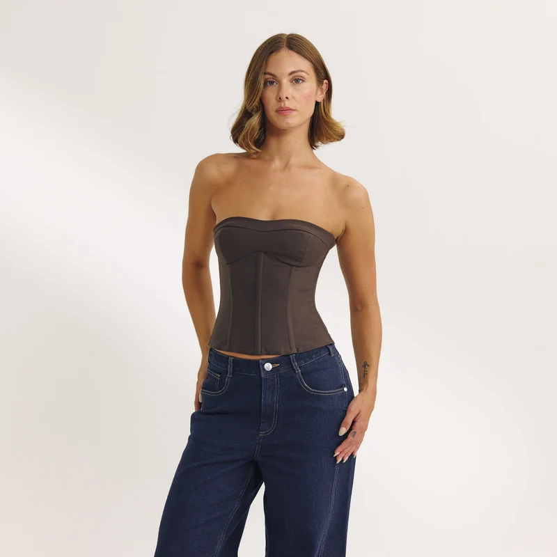 Bustier Bandeau - Marron Foncé