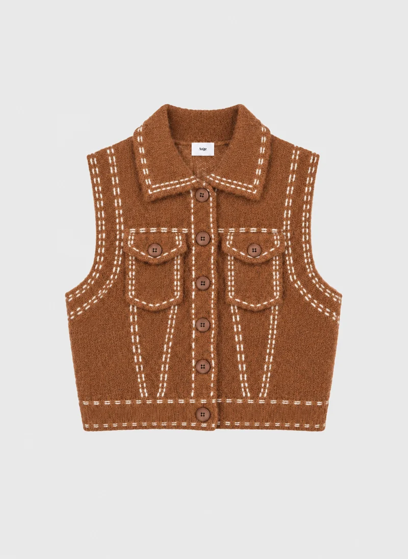 GILET LEWAYNE marron